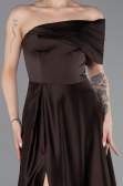 Abendkleid Lang Satin Braun ABU6019
