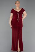 Abendkleid in Übergröße Lang Weinrot ABU5900