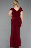 Abendkleid in Übergröße Lang Weinrot ABU5900