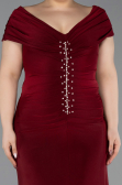 Abendkleid in Übergröße Lang Weinrot ABU5900