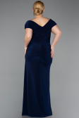 Abendkleid in Übergröße Lang Marineblau ABU5900