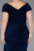 Abendkleid in Übergröße Lang Marineblau ABU5900