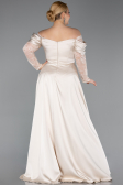Beige Kleider İn Großen Größen Satin Lang ABU5261