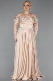 Gold Kleider İn Großen Größen Satin Lang ABU5261
