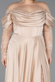 Gold Kleider İn Großen Größen Satin Lang ABU5261