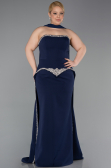Abendgarderobe in Großen Größen Lang Marineblau ABU6015