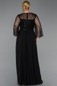 Schwarz Abendkleid İn Übergröße Chiffon Lang ABU5875