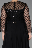 Schwarz Abendkleid İn Übergröße Chiffon Lang ABU5875