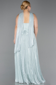 Kleider in Großen Größen Lang Chiffon Minzgrün ABU5958