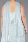 Kleider in Großen Größen Lang Chiffon Minzgrün ABU5958