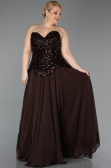 Abendkleid in Übergröße Lang Chiffon Braun ABU5940