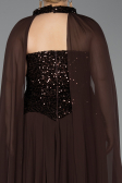 Abendkleid in Übergröße Lang Chiffon Braun ABU5940