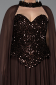Abendkleid in Übergröße Lang Chiffon Braun ABU5940