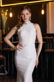 Abendkleid Lang Spitze Weiß ABU5987