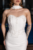 Partykleid Midi Weiß ABK2593
