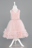 Abendkleid für Kinder Kurz Altrosa ABK2568