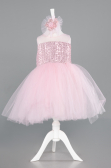 Abendkleid für Kinder Kurz Puder ABK2572