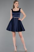 Partykleid Kurz Satin Marineblau ABK2606