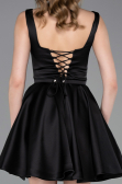 Partykleid Kurz Satin Schwarz ABK2606