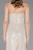 Abendkleid Lang Schuppig Beige ABU6039