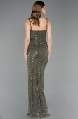 Abendkleid Lang Schuppig Khaki ABU6039