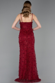 Standesamtkleid Lang Spitze Weinrot ABU6040