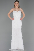 Standesamtkleid Lang Spitze Weiß ABU6040