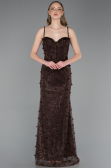 Standesamtkleid Lang Spitze Braun ABU6040