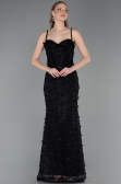 Standesamtkleid Lang Spitze Schwarz ABU6040