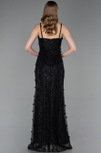Standesamtkleid Lang Spitze Schwarz ABU6040