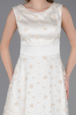 Abendkleid Midi Schuppig Weiß ABK2602