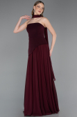 Abschlusskleid Lang Chiffon Kirschrot ABU6042