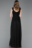 Abschlusskleid Lang Schwarz-Silber ABU6045