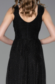 Abschlusskleid Lang Schwarz-Silber ABU6045