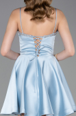 Partykleid Kurz Satin Eisblau ABK2603