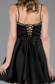 Partykleid Kurz Satin Schwarz ABK2603