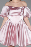 Partykleid Kurz Satin Puder ABK2605