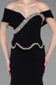 Abendkleid im Meerjungfrau-Stil Lang Schwarz ABU6046