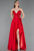 Abendkleid Lang Satin Rot ABU6049