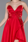Abendkleid Lang Satin Rot ABU6049