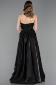 Abendkleid Lang Satin Schwarz ABU6049
