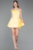 Partykleid Kurz Satin Gelb ABK2608