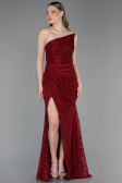 Abendkleid Lang Spitze Weinrot ABU6050