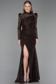 Abendkleid Lang Spitze Braun ABU6050
