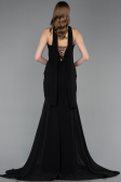 Abendkleid Lang Chiffon Schwarz ABU6055