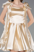 Partykleid Kurz Satin Beige ABK2607