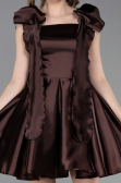 Partykleid Kurz Satin Braun ABK2607