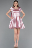 Partykleid Kurz Satin Puder ABK2607