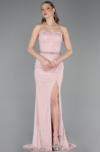 Standesamtkleid Lang Spitze Puder ABU6060
