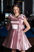Partykleid Kurz Satin Puder ABK2607